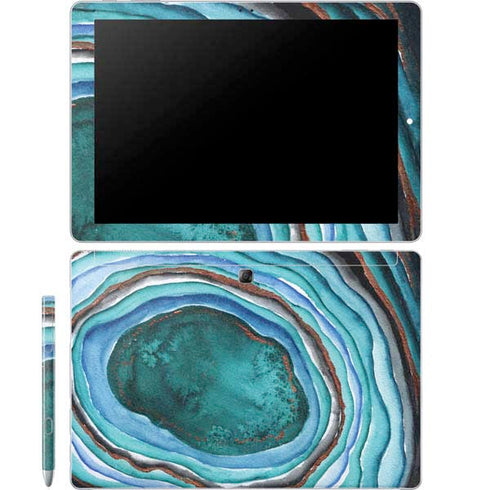 Turquoise Watercolor Geode Galaxy Book 12in Skin